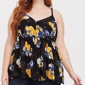 Black floral goddess tank from Torrid